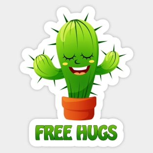 happy cactus offering free hugs Sticker